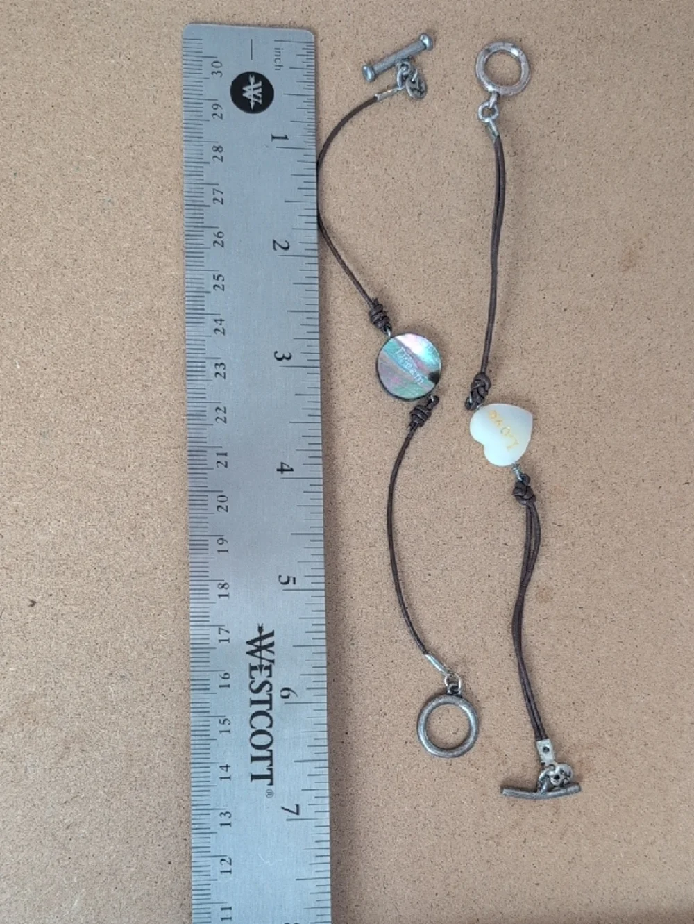 American Eagle Outfitters Love Heart & Dream Disc Bracelet Set